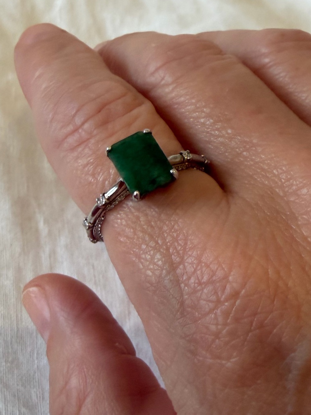Natural Zambian Emerald Cocktail Ring - 2.22ct - Stirling Silver